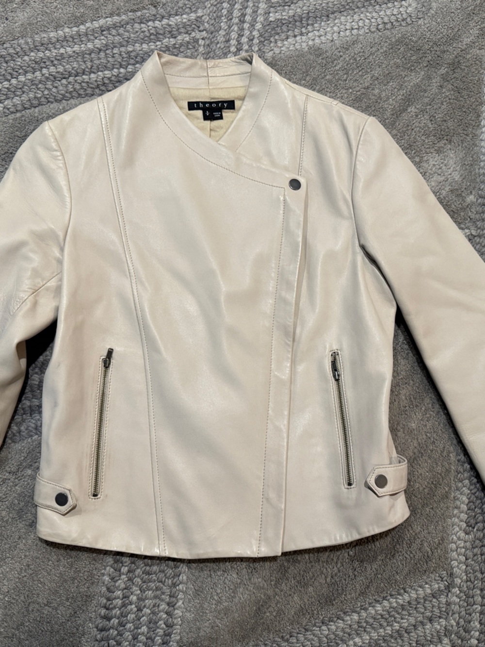 Theory Leather Moto Jacket - Size S